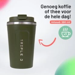 Triple J® Koffiebeker To Go - Thermosbeker - BPA & Lekvrij - 380ml - Groen -Keukenproducten Winkel 1200x1200 1254