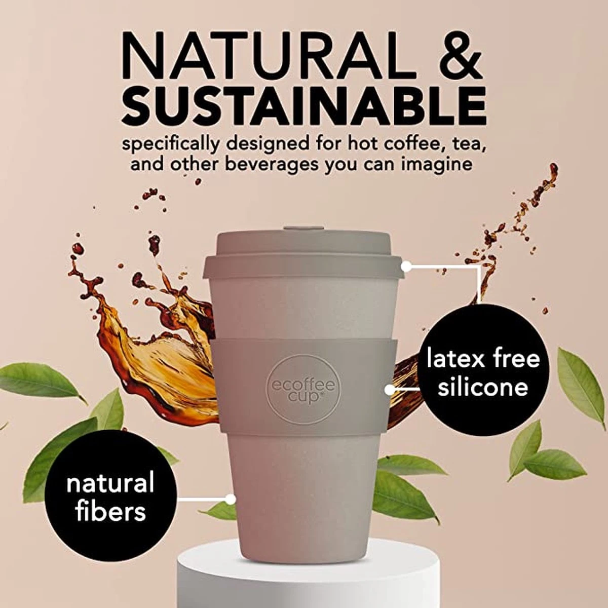 Ecoffee Cup Kerr & Napier 14oz/400ml - Anti Drup - Vegan - Cadeau - Verjaardag - Geschenk- Kados 6 Ecoffee Cup Kerr & Napier 14oz/400ml - Anti Drup - Vegan - Cadeau - Verjaardag - Geschenk- Kados - Afbeelding 4