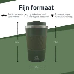 GOAT Outdoor RVS Koffiebeker To Go - Thermosbeker - Theebeker - Reisbeker - Lekvrij - 380ml - Groen -Keukenproducten Winkel 1200x1200 1282