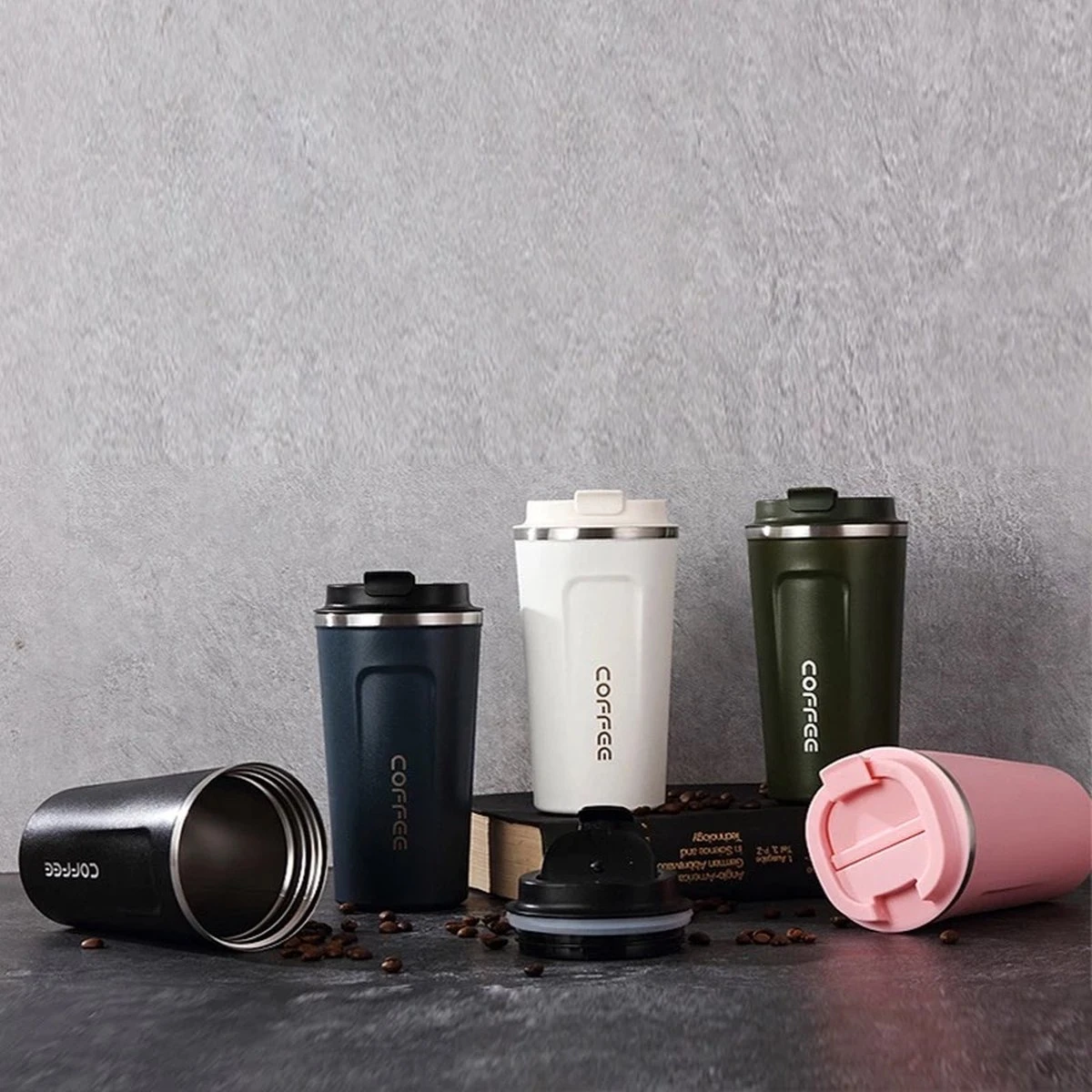 Koffiebeker To Go - RVS Thermosbeker - Drinkfles - Herbruikbare Koffiebeker - 500 Ml - Wit 11 Koffiebeker To Go - RVS Thermosbeker - Drinkfles - Herbruikbare Koffiebeker - 500 Ml - Wit - Afbeelding 9