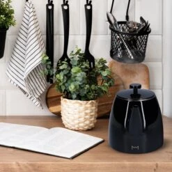 Vaja® Theepot Juliette Met Filter - Dubbelwandig -Theekan 1.0L - Glimmend Zwart -Keukenproducten Winkel 1200x1200 1324