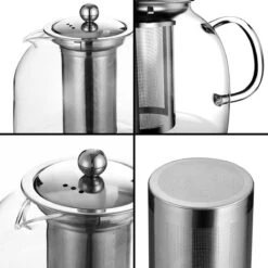Monzana Theepot Glas - Met Theepotverwarmer – Voor 1,5 Liter RVS Zeef -Keukenproducten Winkel 1200x1200 1333