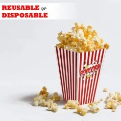 50 Duurzame Popcorn Bakjes (18x10cm) - Popcorn Zakjes Voor Filmavonden, Feestjes - Ook Geschickt Als Snoepbakje Of Feestzakje Voor Kinderen -Keukenproducten Winkel 1200x1200 1435