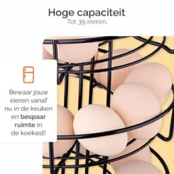 Goliving Eierrek - Eierhouder - Eiermand - Eieren Bewaren - Draaibaar - Ruimtebesparend - RVS - Zwart -Keukenproducten Winkel 1200x1200 1456