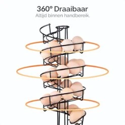 Goliving Eierrek - Eierhouder - Eiermand - Eieren Bewaren - Draaibaar - Ruimtebesparend - RVS - Zwart -Keukenproducten Winkel 1200x1200 1460