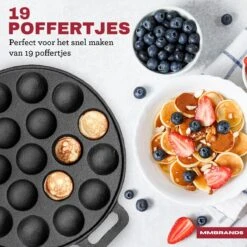 MM Brands Poffertjespan - Poffertjesmaker - Inductie / Oven / BBQ - Inclusief Handvat, Borstel En Vorken -Keukenproducten Winkel 1200x1200 225