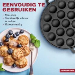 MM Brands Poffertjespan - Poffertjesmaker - Inductie / Oven / BBQ - Inclusief Handvat, Borstel En Vorken -Keukenproducten Winkel 1200x1200 226