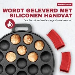 MM Brands Poffertjespan - Poffertjesmaker - Inductie / Oven / BBQ - Inclusief Handvat, Borstel En Vorken -Keukenproducten Winkel 1200x1200 227