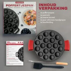 MM Brands Poffertjespan - Poffertjesmaker - Inductie / Oven / BBQ - Inclusief Handvat, Borstel En Vorken -Keukenproducten Winkel 1200x1200 228