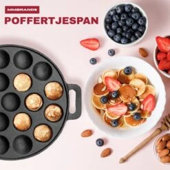MM Brands Poffertjespan - Poffertjesmaker - Inductie / Oven / BBQ - Inclusief Handvat, Borstel En Vorken -Keukenproducten Winkel 1200x1200 229