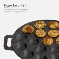 Ocina Poffertjespan– 19 Poffertjes – Poffertjesmaker – Poffertjespan Inductie – Poffertjespan Electrisch – Gietijzeren Pan – Inclusief Warmtebestendige Handvaten– Gratis Receptenboek -Keukenproducten Winkel 1200x1200 231