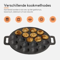 Ocina Poffertjespan– 19 Poffertjes – Poffertjesmaker – Poffertjespan Inductie – Poffertjespan Electrisch – Gietijzeren Pan – Inclusief Warmtebestendige Handvaten– Gratis Receptenboek -Keukenproducten Winkel 1200x1200 232