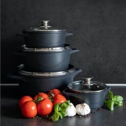 Smile 10 Delige Pannenset - Antiaanbaklaag - Vaatwasser Bestendig - Zwart -Keukenproducten Winkel 1200x1200 297