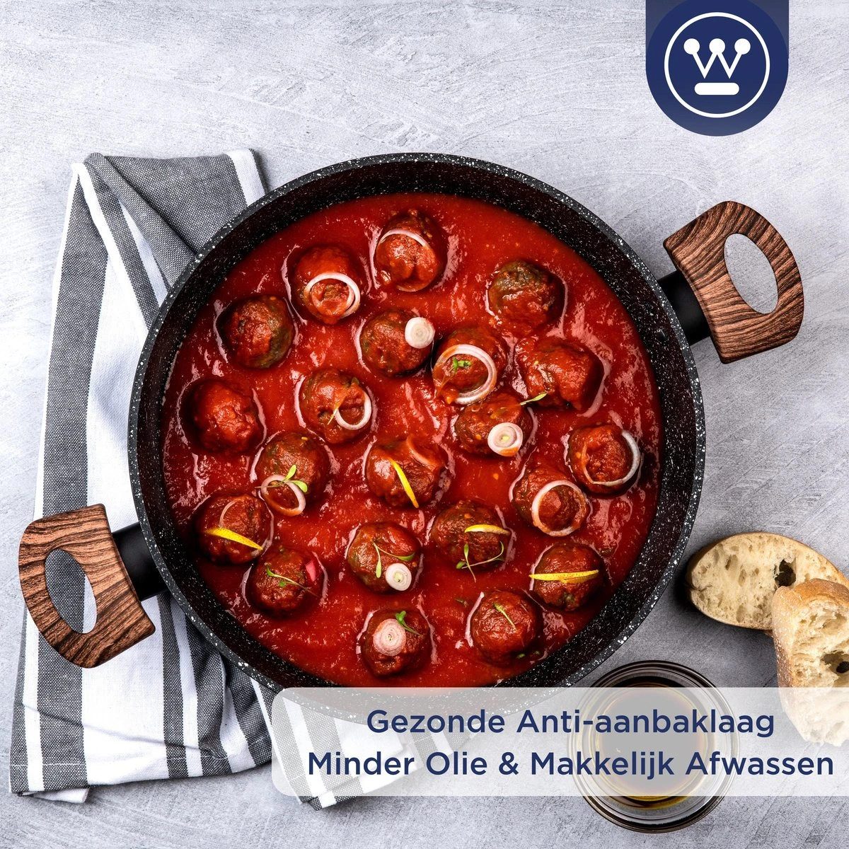 Westinghouse Hapjespan Inductie - Ø 32 Cm - Zwart Marmer - Speciale Editie - Met Deksel 10 Westinghouse Hapjespan Inductie - Ø 32 Cm - Zwart Marmer - Speciale Editie - Met Deksel - Afbeelding 8