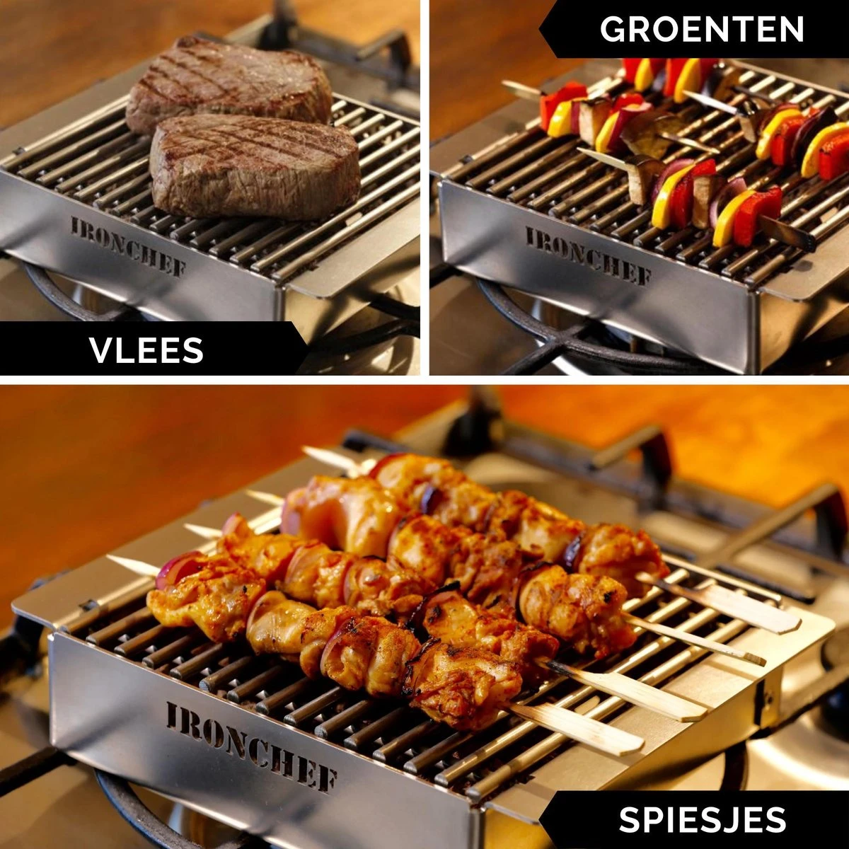 IRONCHEF Lavastenen Grill - Geschikt Voor Gasfornuis - Barbecue - BBQ - Grillplaat - Grilplaat - Bakplaat - Grillpan 8 IRONCHEF Lavastenen Grill - Geschikt Voor Gasfornuis - Barbecue - BBQ - Grillplaat - Grilplaat - Bakplaat - Grillpan - Afbeelding 6