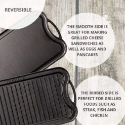 Nuovva Dubbelzijdig Gietijzeren Grillplaat - 50cm X 26cm -Keukenproducten Winkel 1200x1200 437