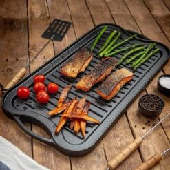 Nuovva Dubbelzijdig Gietijzeren Grillplaat - 50cm X 26cm -Keukenproducten Winkel 1200x1200 438