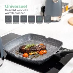 Coninx Grillpan 28CM - Steakpan - Afneembare Handgreep - PFAS-vrij - Grijs -Keukenproducten Winkel 1200x1200 486