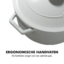 MOA Gietijzeren Braadpan - Inhoud 5,7 Liter - 26CM - Rond - Alle Warmtebronnen - Ook Voor Inductie - Gewicht 5,8 Kg - Wit - C26W -Keukenproducten Winkel 1200x1200 513