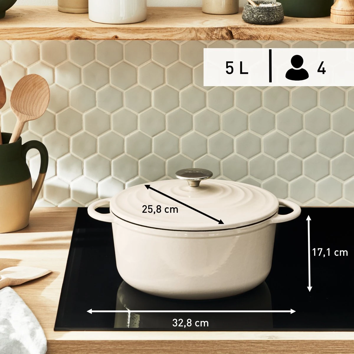 Tefal LOV Braadpan - 5L - Ø25 Cm - Beige 13 Tefal LOV Braadpan - 5L - Ø25 Cm - Beige - Afbeelding 11