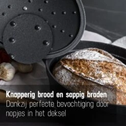 Gietijzeren Braadpan - Sudderpan Zwart Van Daumonet - Ovaal - Ø 29 Cm - 3 Liter - 100% PFAS & PFOA Vrij - Emaille - Geschikt Voor Alle Warmtebronnen - Elektrisch - Gas - Halogeen - Inductie - Keramisch - Vaatwasserbestendig -Keukenproducten Winkel 1200x1200 549