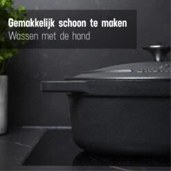 Gietijzeren Braadpan - Sudderpan Zwart Van Daumonet - Ovaal - Ø 29 Cm - 3 Liter - 100% PFAS & PFOA Vrij - Emaille - Geschikt Voor Alle Warmtebronnen - Elektrisch - Gas - Halogeen - Inductie - Keramisch - Vaatwasserbestendig -Keukenproducten Winkel 1200x1200 551