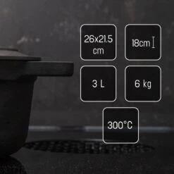 Gietijzeren Braadpan - Sudderpan Zwart Van Daumonet - Ovaal - Ø 29 Cm - 3 Liter - 100% PFAS & PFOA Vrij - Emaille - Geschikt Voor Alle Warmtebronnen - Elektrisch - Gas - Halogeen - Inductie - Keramisch - Vaatwasserbestendig -Keukenproducten Winkel 1200x1200 553