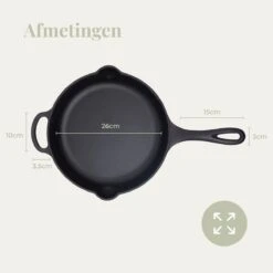 Belluci - Ø26cm - Koekenpan - Skillet + Deksel Geëmailleerde Gietijzeren Pan Voor BBQ En Inductie Incl. Accessoires - Hapjespan - Braadpan -Keukenproducten Winkel 1200x1200 571