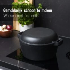 Daumonet Ducasse Gietijzeren Double Use Braadpan - Combi Sudderpan Zwart - 2-in-1 Bak- En Braadpan - PFAS & PFOA Vrij - Rond - Ø 26 Cm - 4,4 Liter - Emaille - Alle Warmtebronnen - Elektrisch - Gas - Halogeen - Inductie - Keramisch 16 Daumonet Ducasse Gietijzeren Double Use Braadpan - Combi Sudderpan Zwart - 2-in-1 Bak- En Braadpan - PFAS & PFOA Vrij - Rond - Ø 26 Cm - 4,4 Liter - Emaille - Alle Warmtebronnen - Elektrisch - Gas - Halogeen - Inductie - Keramisch -Keukenproducten Winkel 1200x1200 590