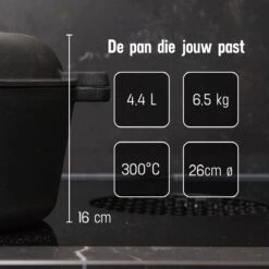 Daumonet Ducasse Gietijzeren Double Use Braadpan - Combi Sudderpan Zwart - 2-in-1 Bak- En Braadpan - PFAS & PFOA Vrij - Rond - Ø 26 Cm - 4,4 Liter - Emaille - Alle Warmtebronnen - Elektrisch - Gas - Halogeen - Inductie - Keramisch 18 Daumonet Ducasse Gietijzeren Double Use Braadpan - Combi Sudderpan Zwart - 2-in-1 Bak- En Braadpan - PFAS & PFOA Vrij - Rond - Ø 26 Cm - 4,4 Liter - Emaille - Alle Warmtebronnen - Elektrisch - Gas - Halogeen - Inductie - Keramisch -Keukenproducten Winkel 1200x1200 592