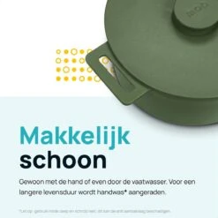 MOA Gietijzeren Braadpan - Inhoud 4,75 Liter - 26CM - Rond - Alle Warmtebronnen - Ook Voor Inductie - Gewicht 5,8 Kg - Olijfgroen - MC26OG -Keukenproducten Winkel 1200x1200 601