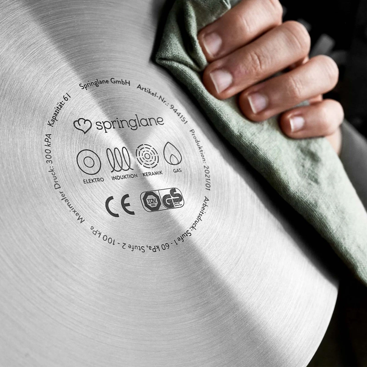 Springlane Roestvrijstalen Snelkookpan - Inductie - Pressure Cooker - 6,0 L Met Stoommand 7 Springlane Roestvrijstalen Snelkookpan - Inductie - Pressure Cooker - 6,0 L Met Stoommand - Afbeelding 5