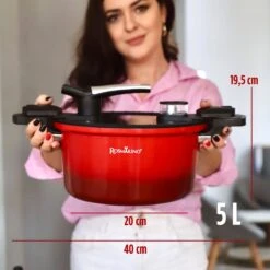 Rosmarino - Snelkookpan Met Glazen Deksel - Zwart - Ø24cm - 5 Liter - 100% PFAS & PFOA Vrij - Aluminium - Pressure Cooker - Non-stick Minerale Coating - Ergonomische Handgrepen - Geschikt Voor Alle Warmtebronnen 21 Rosmarino - Snelkookpan Met Glazen Deksel - Zwart - Ø24cm - 5 Liter - 100% PFAS & PFOA Vrij - Aluminium - Pressure Cooker - Non-stick Minerale Coating - Ergonomische Handgrepen - Geschikt Voor Alle Warmtebronnen -Keukenproducten Winkel 1200x1200 641