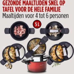 Rosmarino - Snelkookpan Met Glazen Deksel - Zwart - Ø24cm - 5 Liter - 100% PFAS & PFOA Vrij - Aluminium - Pressure Cooker - Non-stick Minerale Coating - Ergonomische Handgrepen - Geschikt Voor Alle Warmtebronnen 22 Rosmarino - Snelkookpan Met Glazen Deksel - Zwart - Ø24cm - 5 Liter - 100% PFAS & PFOA Vrij - Aluminium - Pressure Cooker - Non-stick Minerale Coating - Ergonomische Handgrepen - Geschikt Voor Alle Warmtebronnen -Keukenproducten Winkel 1200x1200 642
