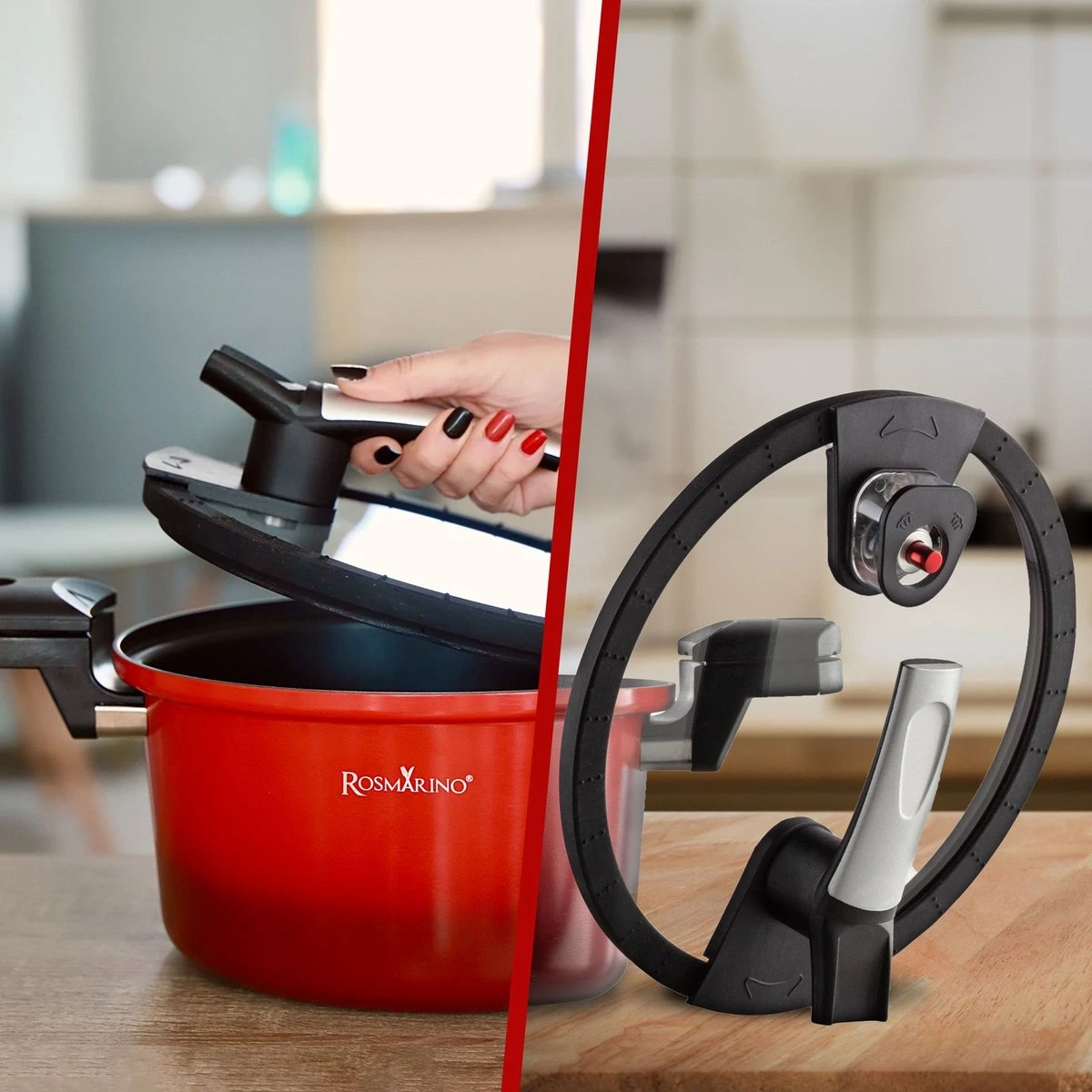 Rosmarino - Snelkookpan Met Glazen Deksel - Zwart - Ø24cm - 5 Liter - 100% PFAS & PFOA Vrij - Aluminium - Pressure Cooker - Non-stick Minerale Coating - Ergonomische Handgrepen - Geschikt Voor Alle Warmtebronnen 12 Rosmarino - Snelkookpan Met Glazen Deksel - Zwart - Ø24cm - 5 Liter - 100% PFAS & PFOA Vrij - Aluminium - Pressure Cooker - Non-stick Minerale Coating - Ergonomische Handgrepen - Geschikt Voor Alle Warmtebronnen - Afbeelding 10