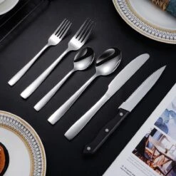 Deleca 12 Persoons Bestekset (72-delig) - Lepels, Messen, Vorken & Steakmessen - Vaatwasserbestendig - Zilver / RVS -Keukenproducten Winkel 1200x1200 740