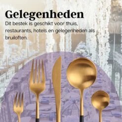 LuZana - Bestek Set Goud - 30-delig - Bestekset 6 Persoons - Goud/zwart - Bestek - Borden - Bestekset Zwart -Keukenproducten Winkel 1200x1200 755