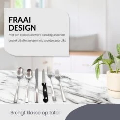 Master Knives 6 Persoons Bestekset (36-delig) - Lepels, Messen, Vorken & Steakmessen - Vaatwasserbestendig - Zilver / RVS -Keukenproducten Winkel 1200x1200 759