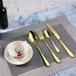 Bestekset 24-delig Goudkleurig - Bestek Voor 6 Personen - Tafelbestek Inclusief Bestekcassette -Keukenproducten Winkel 1200x1200 775