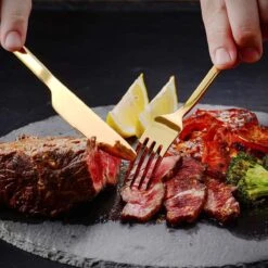 Cadeau 30-delige Gouden Zilverwerk Set Bestekset, Velaze 18/10 Roestvrijstalen Gebruiksvoorwerpen Service Voor 6 Personen Inclusief Dinerlepel, Diner Vork, Diner Mes, Dessertvork En Theelepel, Spiegel Gepolijst Ontwerp -Keukenproducten Winkel 1200x1200 777