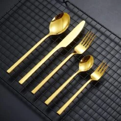 Cadeau 30-delige Gouden Zilverwerk Set Bestekset, Velaze 18/10 Roestvrijstalen Gebruiksvoorwerpen Service Voor 6 Personen Inclusief Dinerlepel, Diner Vork, Diner Mes, Dessertvork En Theelepel, Spiegel Gepolijst Ontwerp -Keukenproducten Winkel 1200x1200 780
