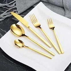 Cadeau 30-delige Gouden Zilverwerk Set Bestekset, Velaze 18/10 Roestvrijstalen Gebruiksvoorwerpen Service Voor 6 Personen Inclusief Dinerlepel, Diner Vork, Diner Mes, Dessertvork En Theelepel, Spiegel Gepolijst Ontwerp -Keukenproducten Winkel 1200x1200 785