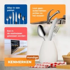 Strex Bestekset 6 Persoons - Zilver - 36-delig - Roestvrij Staal - Lepels, Messen, Vorken En Steakmessen - Hoogwaardige Kwaliteit -Keukenproducten Winkel 1200x1200 794