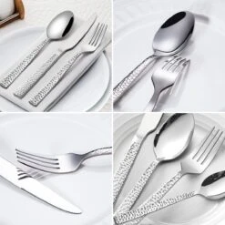 Deleca 6 Persoons Bestekset Deluxe (30-delig) - Vorken, Lepels En Messen - Vaatwasserbestendig - Gehamerd - Zilver / RVS -Keukenproducten Winkel 1200x1200 808
