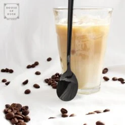 House Of Husk Latte Macchiato Lepels Set - Lange Theelepels - Koffielepels - Longdrinklepels - Sorbetlepels - Barlepel - RVS - 6 Stuks - 20CM - Zwart -Keukenproducten Winkel 1200x1200 896