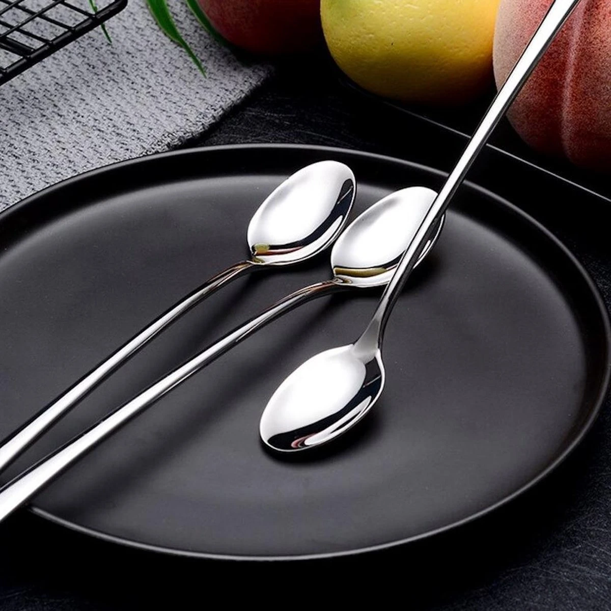 Trendfield Lange Lepels Voor Dessert, Latte Macchiato, Yoghurt Of Cocktail - Dessertlepels RVS - Zilver - 6 Stuks 6 Trendfield Lange Lepels Voor Dessert, Latte Macchiato, Yoghurt Of Cocktail - Dessertlepels RVS - Zilver - 6 Stuks - Afbeelding 4