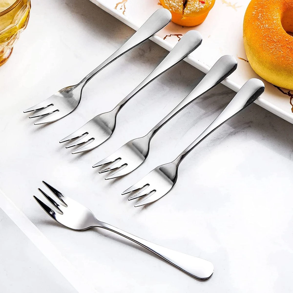 House Of Husk® Gebaksvorkjes - Dessertvorken - Taartvorkjes - Cocktailvorken - Klein Vorkjes - 12 Stuks - RVS - Zilver 6 House Of Husk® Gebaksvorkjes - Dessertvorken - Taartvorkjes - Cocktailvorken - Klein Vorkjes - 12 Stuks - RVS - Zilver - Afbeelding 4