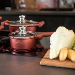 Herenthal Pannenset Inductie - Luxe 10-delige Koekenpan Inductie - Voor Alle Warmtebronnen - Pannen Met Glazen Deksels En Koudgrepen - Burgundy -Keukenproducten Winkel 1200x1200 97