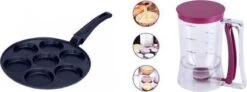 Merkloos Joyful-things Pancake Pan - Inclusief Deegdispenser- Pancake Set- Pan-Crêpemaker/Pannenkoeken- 7 Kop Marmeren Anti Laag