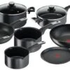 TEFAL YY4390FA Pannenset 10-delig ONBEPERKT - Antiaanbaklaag - Alle Kookplaten Inclusief Inductie - Krasbestendig - Thermo-Signal